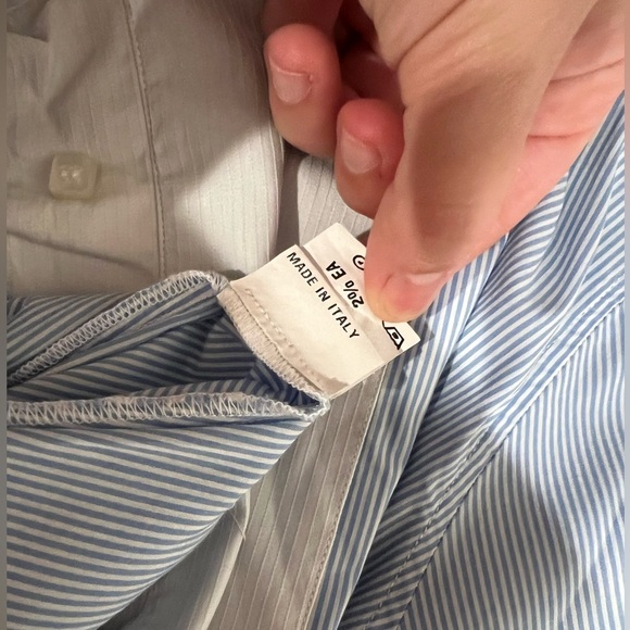 LORIBLU MADE IN ITALY SHIRT DRESS WITH WHITE AND BLUE STRIPES| size L - Picture 5 of 6